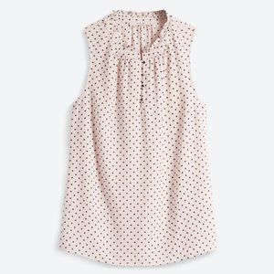 COPY - 41 Hawthorn Prinsloo Ruffle Detail Cream Polka Dot Sleeveless Top